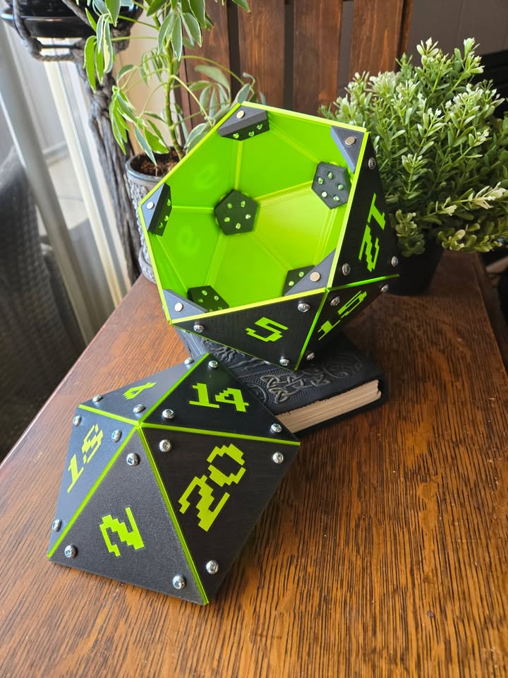 Legacy Black and Neon Green Dice Vault, open