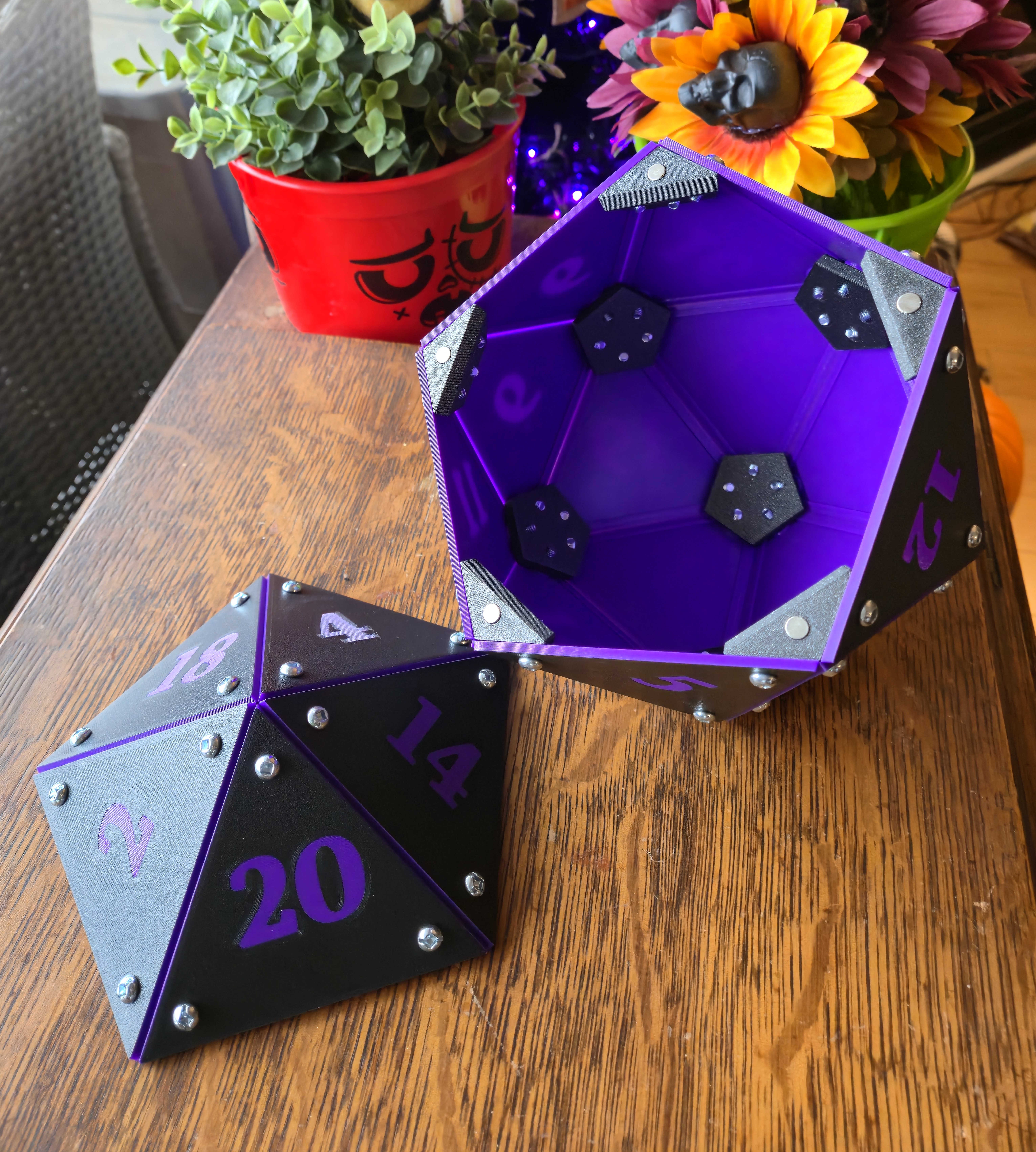 Legacy Black and Purple Dice Vault, open