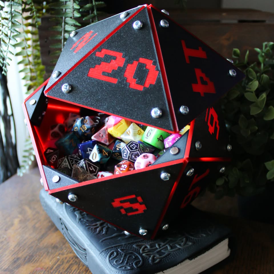 Legacy Black and Red Dice Vault, open